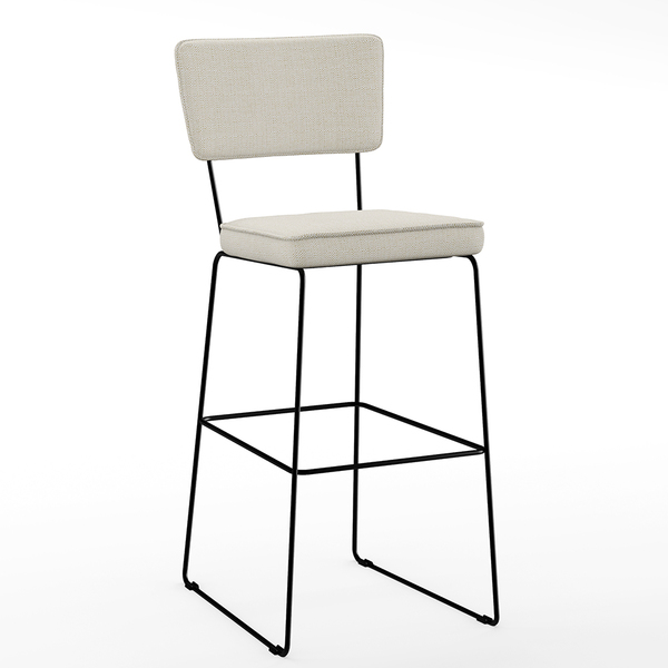 Banqueta Alta Para Cozinha Sala De Jantar Base Em Aço Fixa Al