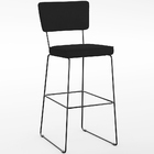 Banqueta Alta Para Cozinha Sala De Jantar Base Em Aço Fixa Al