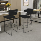 Banqueta Alta Para Cozinha Sala De Jantar Base Em Aço Fixa Al