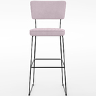 Banqueta Alta Para Cozinha Sala De Jantar Base Em Aço Fixa Al