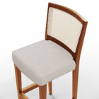 Banqueta Alta Para Cozinha Sala De Jantar Encosto Em Tela Bra