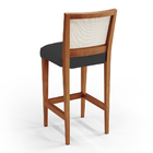 Banqueta Alta Para Cozinha Sala De Jantar Encosto Em Tela Bra