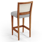 Banqueta Alta Para Cozinha Sala De Jantar Encosto Em Tela Bra