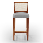 Banqueta Alta Para Cozinha Sala De Jantar Encosto Em Tela Bra