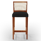 Banqueta Alta Para Cozinha Sala De Jantar Encosto Em Tela Bra