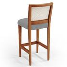 Banqueta Alta Para Cozinha Sala De Jantar Encosto Em Tela Bra