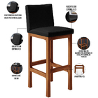 Banqueta Alta Para Cozinha Sala De Jantar Fixa Alya L02 Facto