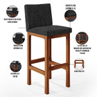 Banqueta Alta Para Cozinha Sala De Jantar Fixa Alya L02 Linho