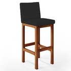 Banqueta Alta Para Cozinha Sala De Jantar Fixa Alya L02 Suede