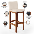 Banqueta Alta Para Cozinha Sala De Jantar Fixa Alya L02 Suede