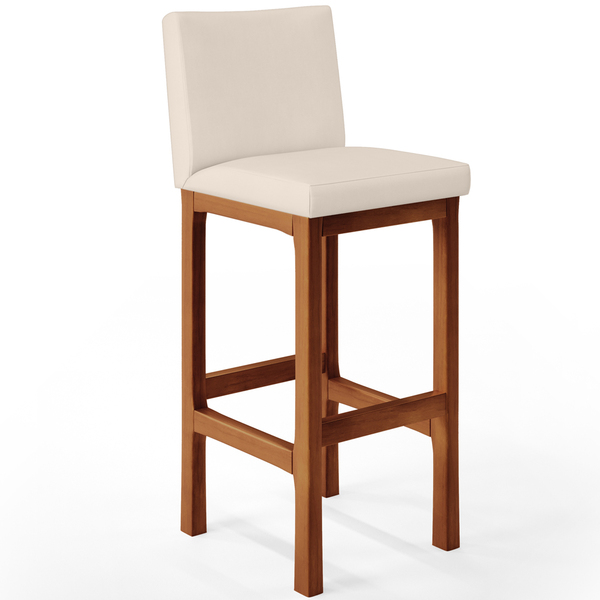 Banqueta Alta Para Cozinha Sala De Jantar Fixa Alya L02 Suede