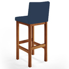 Banqueta Alta Para Cozinha Sala De Jantar Fixa Alya L02 Suede