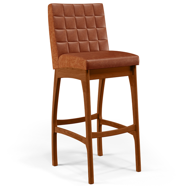 Banqueta Alta Para Cozinha Sala De Jantar Fixa Mila L02 Courí