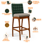 Banqueta Alta Para Cozinha Sala De Jantar Fixa Mila L02 Facto