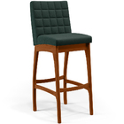 Banqueta Alta Para Cozinha Sala De Jantar Fixa Mila L02 Linho