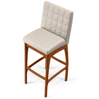 Banqueta Alta Para Cozinha Sala De Jantar Fixa Mila L02 Linho