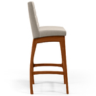 Banqueta Alta Para Cozinha Sala De Jantar Fixa Mila L02 Linho