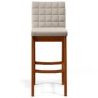 Banqueta Alta Para Cozinha Sala De Jantar Fixa Mila L02 Linho