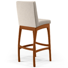 Banqueta Alta Para Cozinha Sala De Jantar Fixa Mila L02 Linho