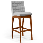Banqueta Alta Para Cozinha Sala De Jantar Fixa Mila L02 Linho