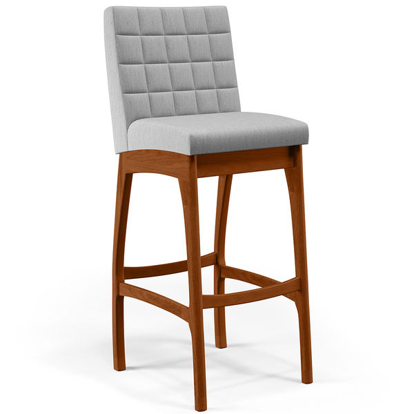 Banqueta Alta Para Cozinha Sala De Jantar Fixa Mila L02 Linho