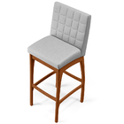 Banqueta Alta Para Cozinha Sala De Jantar Fixa Mila L02 Linho