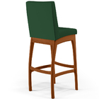 Banqueta Alta Para Cozinha Sala De Jantar Fixa Mila L02 Suede