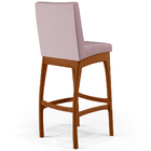 Banqueta Alta Para Cozinha Sala De Jantar Fixa Mila L02 Suede