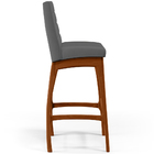 Banqueta Alta Para Cozinha Sala De Jantar Fixa Mila L02 Suede