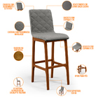 Banqueta Alta Para Cozinha Sala De Jantar Fixa Zoe L02 Linho