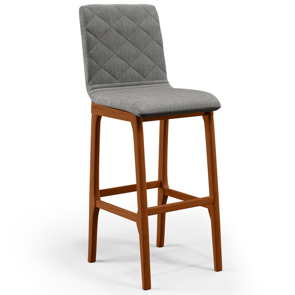 Banqueta Alta Para Cozinha Sala De Jantar Fixa Zoe L02 Linho