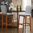 Banqueta Alta Para Cozinha Sala De Jantar Fixa Zoe L02 Linho