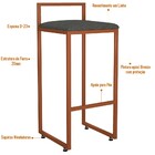 Banqueta Alta Para Cozinha Sala De Jantar Hanna L02 Bronze Li