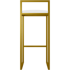 Banqueta Alta Para Cozinha Sala De Jantar Hanna L02 Dourado C