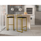 Banqueta Alta Para Cozinha Sala De Jantar Hanna L02 Dourado C