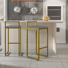 Banqueta Alta Para Cozinha Sala De Jantar Hanna L02 Dourado L