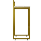 Banqueta Alta Para Cozinha Sala De Jantar Hanna L02 Dourado L