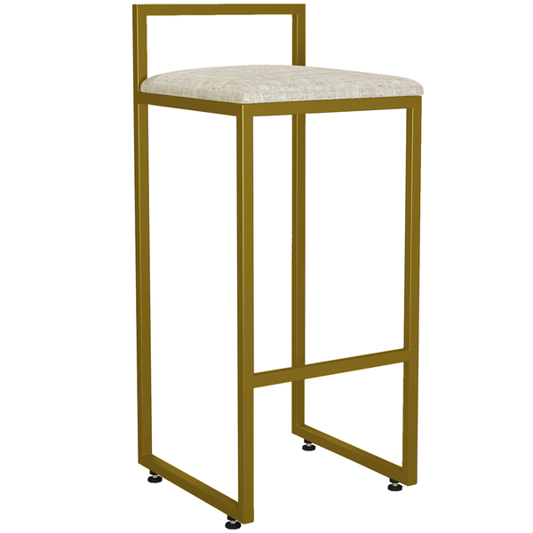 Banqueta Alta Para Cozinha Sala De Jantar Hanna L02 Dourado L