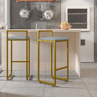 Banqueta Alta Para Cozinha Sala De Jantar Hanna L02 Dourado S