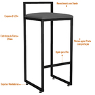 Banqueta Alta Para Cozinha Sala De Jantar Hanna L02 Preto Sue