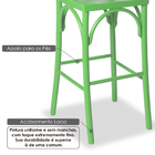 Banqueta Alta Paris Em Madeira Maciça - Pintura Em Laca Verde