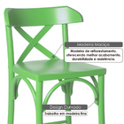 Banqueta Alta Paris Em Madeira Maciça - Pintura Em Laca Verde