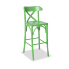 Banqueta Alta Paris Em Madeira Maciça - Pintura Em Laca Verde