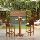 Banqueta Alta Pérola Com Encosto Estofado Tecido Sintético Ca