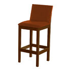 Banqueta Alta Pérola Com Encosto Estofado Veludo Terracota Ma