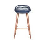 Banqueta Alta Polipropileno E Aço Mônaco Espresso Móveis Azul