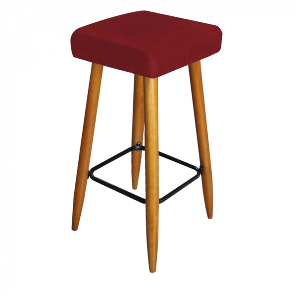 Banqueta Alta Quadrado Luma Para Cozinha Bar Balcão Bistrô Pé