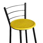 Banqueta Alta Ratan Preta Retro Amarelo