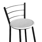 Banqueta Alta Ratan Preta Retro Laca Branca