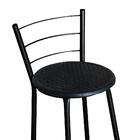 Banqueta Alta Ratan Preta Retro Preto